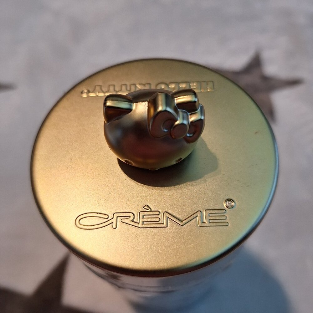 New! Hello Kitty x The Crème Shop Large Gold Reusable Jar Sanrio Makeup Bathroom - Picture 6 of 7